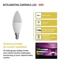 GoSmart Żarówka LED świeczka / E14 / 4,8 W (40 W) / 470 lm / RGB / ściemnialna / WiFi