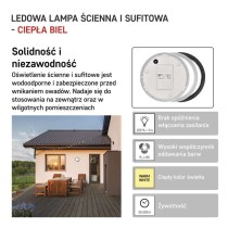 Oprawa LED ZURI okrągła 14W IP54 ciepła biel