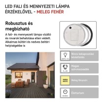 EMOS LED mennyezeti lámpa ZURI 14W 1000lm PIR érzékelővel IP54 meleg fehér