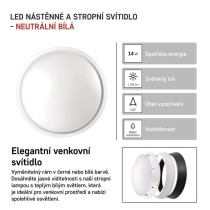 LED svítidlo ZURI 22 cm, 14 W, neutrální bílá, IP54