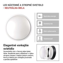 LED prisadené svietidlo ZURI, kruhové č/b 14W neutrálna biela