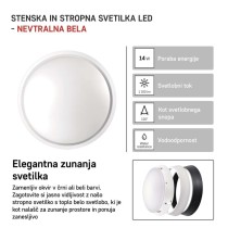 LED svetilo nadometno ZURI, okroglo, 14W, nevtralno bela
