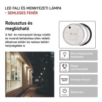 EMOS LED mennyezeti lámpa ZURI 14W 1100lm IP54 természetes fehér