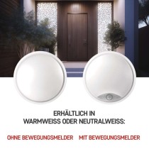 LED Deckenleuchte, rund, schw./w. 14W neutralweiss