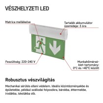 EMOS LED vészkijárat lámpatest CESSI 3W 3 óra MT