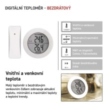 Digitální teploměr, bezdrátové čidlo E0129