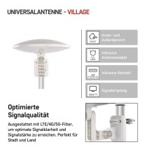 Universale Antenne VILLAGE MOON–V900, DVB-T2, FM, DAB, LTE/4G/5G Filter
