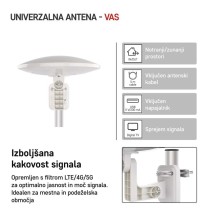 Antena univerzalna VILLAGE MOON–V900, DVB-T2, FM, DAB, filtr LTE/4G/5G