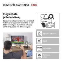 Univerzális antenna VILLAGE MOON–V900, DVB-T2, FM, DAB, LTE/4G/5G szűrő