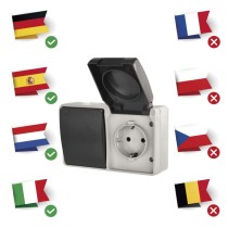 EMOS Aljzat és váltókapcsoló IP44 SCHUKO