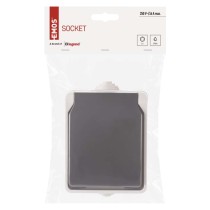 Wandsteckdose grau-schwarz, IP44