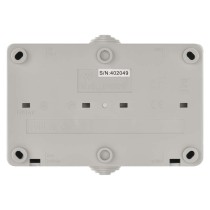 Wandsteckdose, doppelt, grau-schwarz, IP44