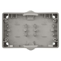 Wandsteckdose, doppelt, grau-schwarz, IP44