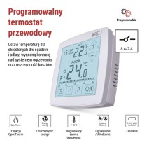 Programowalny termostat pokojowy, przewodowy z OpenTherm, P56A02