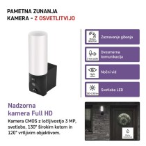 GoSmart Zunanja vrtljiva kamera in svetilo IP-310 TORCH, z WiFi, črna
