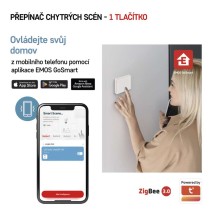 GoSmart Přenosný ovladač scén IP-2001ZW, ZigBee 3.0, 1-tlačítkový