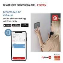 GoSmart Portabler Szenenschalter IP-2004ZB, ZigBee 3.0, 4 Tasten