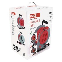 Kábeldob 25 m / 4 aljzat / fekete / PVC / 230 V / 1,5 mm2