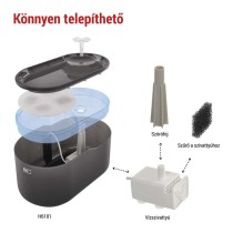 Pet Care háziállat itató, 2,6 l, szürke