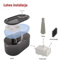 Poidło Pet Care, 2,6 l, szare