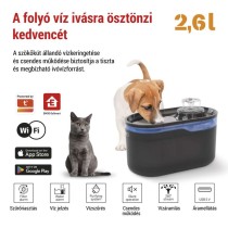 GoSmart háziállat itató Pet Care, 2,6 l, szürke, Wi-Fi