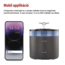 GoSmart háziállat itató Pet Care, 2,6 l, szürke, Wi-Fi