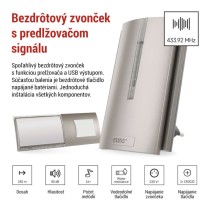 Domový bezdrôtový zvonček P5760N do zásuvky, možnosť predĺženia signálu