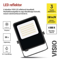 VISIO LED reflektor 30W természetes fehér
