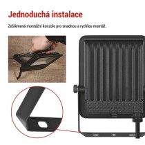 LED reflektor VISIO, 30 W, černý, neutrální bílá