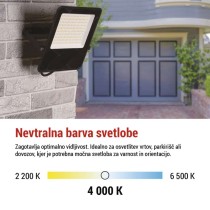 LED reflektor VISIO 100 W nevtralna bela črni