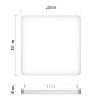 LED prisadené svietidlo TORI, štvorcové biele 24W neutr. b., IP54