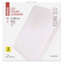 LED prisadené svietidlo TORI, štvorcové biele 24W neutr. b., IP54