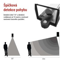 Zahradní nástěnné svítidlo MALVA, čidlo soumraku, 13 x 12,5 x 28 cm, 1 x E27, 15 W