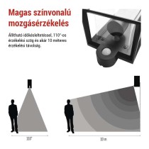 Kerti fali lámpa MALVA szürkületérzékelővel, 13 x 12,5 x 28 cm, 1 x E27, 15 W