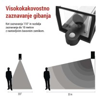 Vrtna stenska svetilka MALVA s PIR senzorjem,  13 x 12,5 x 28 cm, 1 x E27, 15 W