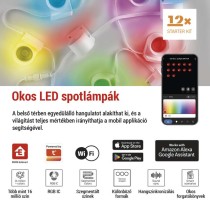 GoSmart LED reflektor - 255 cm-es lánc, 12 rész, 7 W, RGBIC+CCT, dimmelhető, WiFi