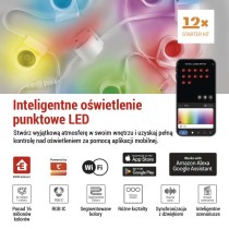 GoSmart Oświetlenie punktowe LED RGB IC + CCT, 255 cm, 12 części, 7 W, ściemnialne, WiFi