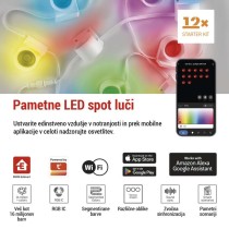 GoSmart LED reflektor - 255 cm veriga, 12 delov, 7 W, RGBIC+CCT, možnost zatemnitve, WiFi