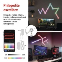 GoSmart LED svetilka Lines bela, 9 delov, 34 W, RGBIC možnost zatemnitve, WiFi
