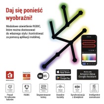 GoSmart Oprawa LED Lines czarna, 9 części, 34 W, RGB, ściemnialna, WiFi