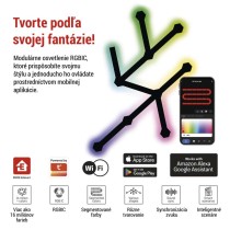 GoSmart LED svietidlo Lines čierne, 9 častí, 34 W, RGBIC stmievateľné, WiFi