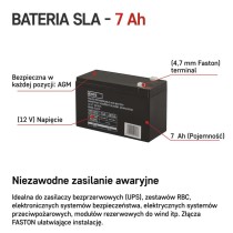 Akumulator AGM 12V 7Ah F4,7
