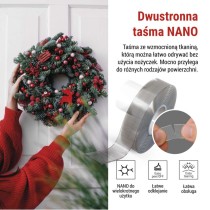 Dwustronna NANOGRID taśma 19 mm / 3 m, przezroczysta