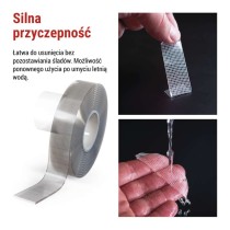  Dwustronna NANOGRID taśma 19 mm / 3 m, przezroczysta