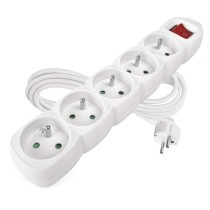Przedłużacz 3 m / 5 gniazd / z wyłącznikiem / biały / PVC / 1,5 mm2
