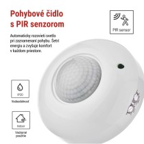 PIR senzor (pohybové čidlo) IP20 1200W, biely