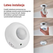 Czujnik ruchu PIR IP20 1200W biały
