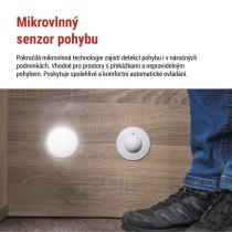 Mikrovlnný senzor (pohybové čidlo) IP20 1200W, bílý