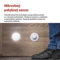 Mikrovlnný senzor (pohybové čidlo) IP20 1200W, biely