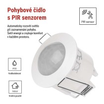 PIR senzor (pohybové čidlo) IP20 1200W, bílý